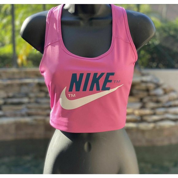 Nike Swoosh Clash Bra Women's Plus Size Dri-Fit Running Training Pink DB4687-665 - Picture 3 of 11